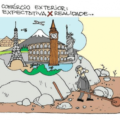 Charge do Marcos Sônego – expectativa x realidade