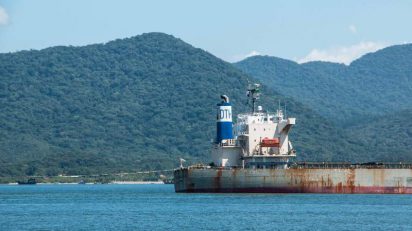 Graneleiro com soja encalha no Porto de São Francisco do Sul, OMDN, o Mundo dos Negócios