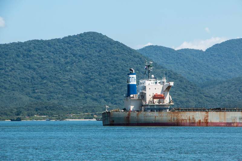 Graneleiro com soja encalha no Porto de São Francisco do Sul, OMDN, o Mundo dos Negócios