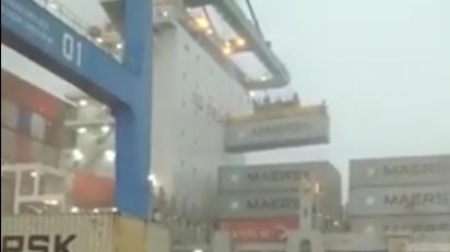 Vendaval provoca acidente com container no Porto de Imbituba_OMDN_O Mundo dos Negócios