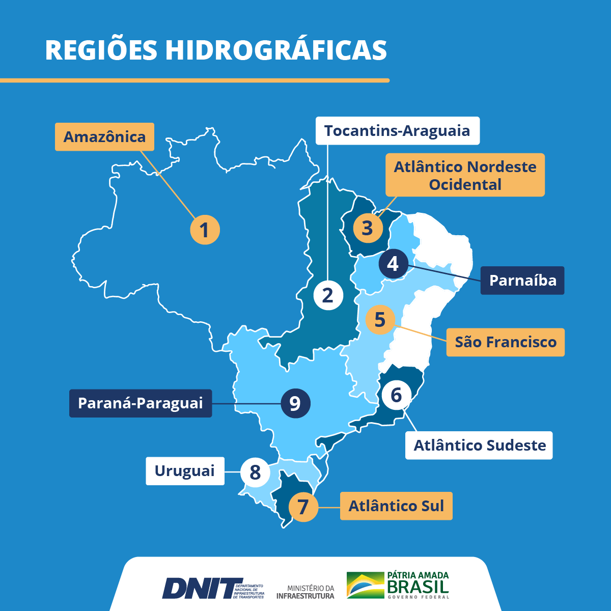 Dnit adota novos critérios para nomear as hidrovias brasileiras_OMDN_O Mundo dos Negócios_Regiões hidrográficas