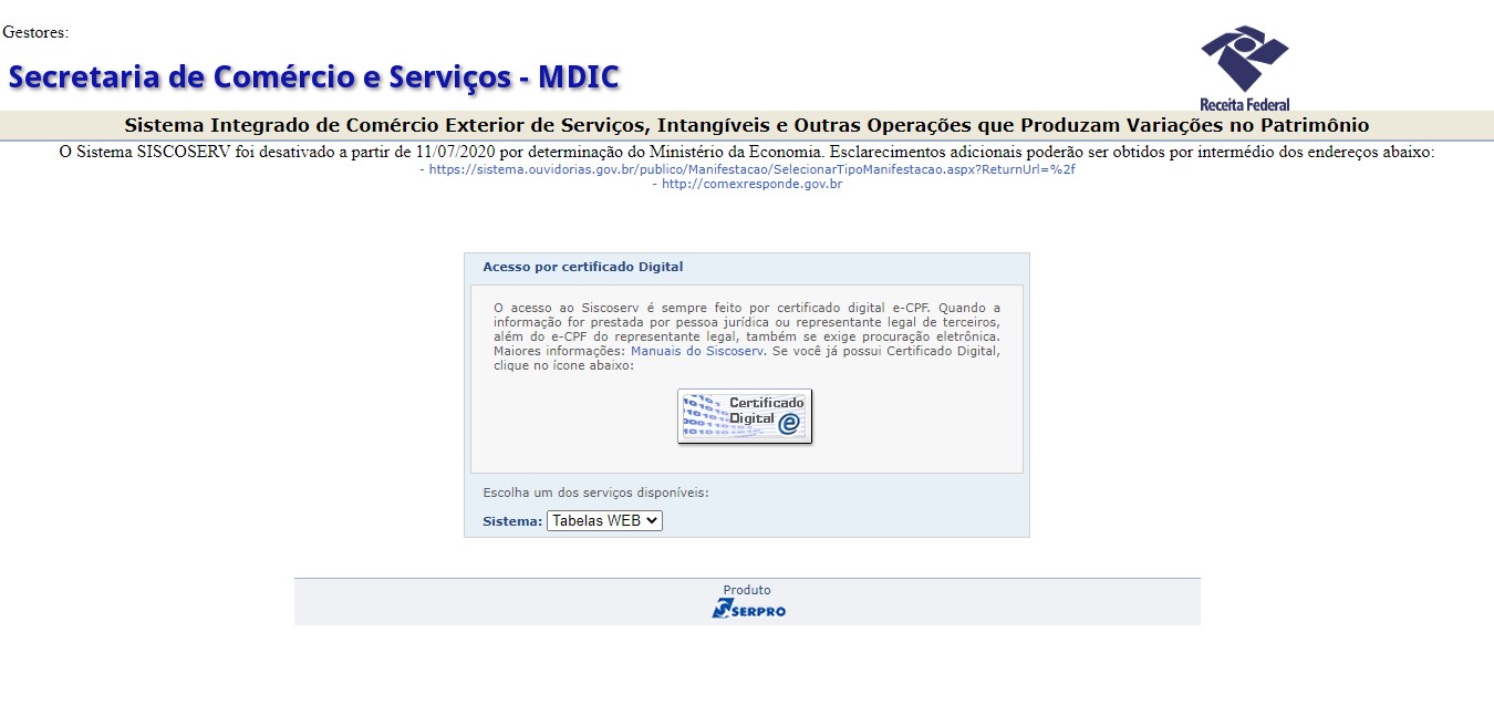 Siscoserv é desativado temporariamente pelo governo federal_OMDN_O-Mundo-dos-Negócios_