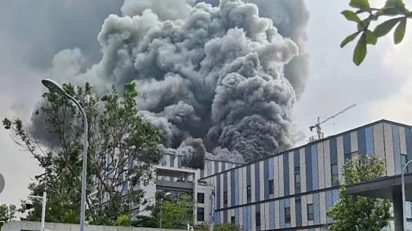 Grande incêndio atinge prédio do complexo da Huawei na China_OMDN_O Mundo dos Negócios